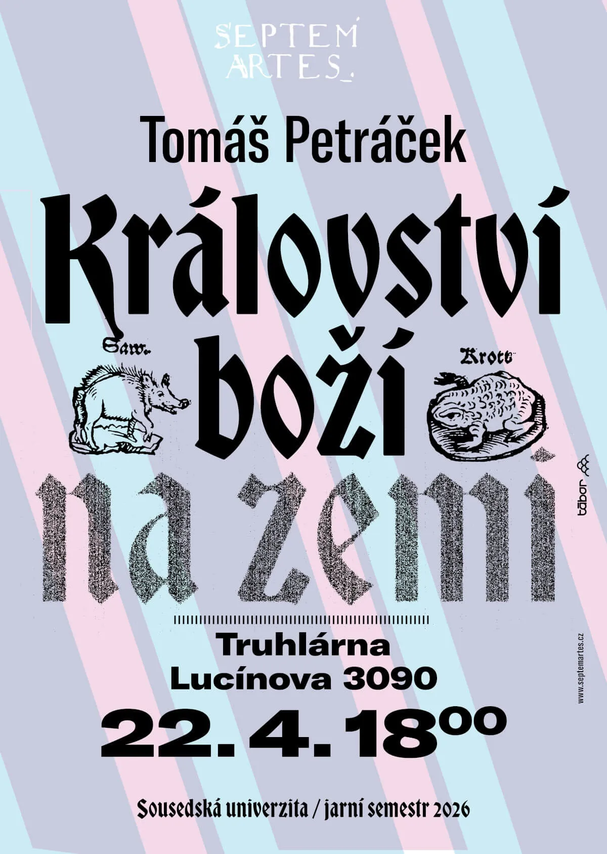 Plakát přednášky Království boží na zemi