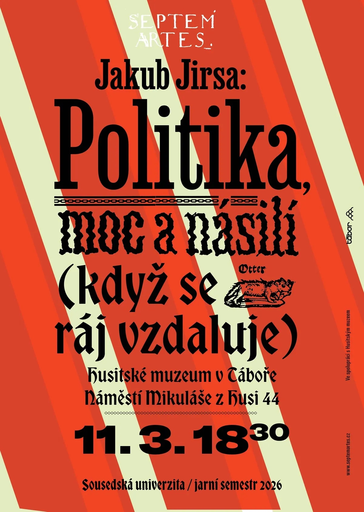 Plakát přednášky Když se ráj vzdaluje (Politika, moc a násilí)